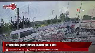 Samsun'da otomobilin çarptığı yaya havada takla attı