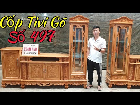 Cốp Tivi Gỗ Gõ Đỏ 2,2m Tuyệt Đẹp |Đồ Gỗ Trâm Anh| Số 497