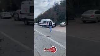 Samsun'da halk otobüsü direğe çarptı: 2 yaralı