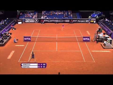 Jelena Jankovic (SRB) vs Mona Barthel (GER) - 22 April 2014 - Porsche Tennis Grand Prix 2014