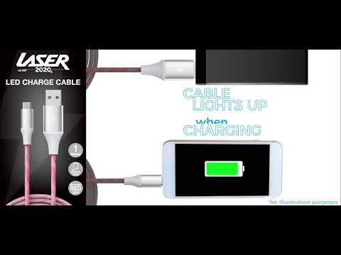 Laser USB-C LED Charging Cable 1m - Black