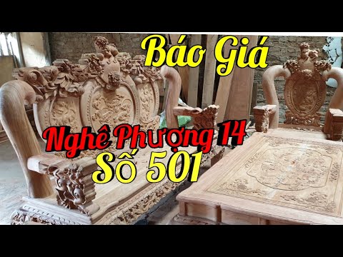 Báo Giá Bộ Nghê Phượng Cột 14 Hương Đá Vân Đẹp |Đồ Gỗ Trâm Anh| Số 501