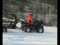 ATV Quad mit Rückewagen und Forstkran