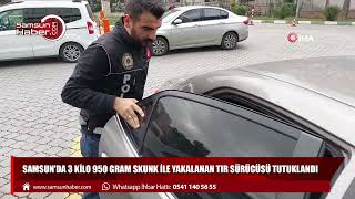 Samsun'da 3 kilo 950 gram skunk ile yakalanan tır sürücüsü tutuklandı