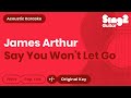 Say You Wont Let Go Acoustic Guitar Karaoke James Arthur