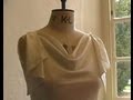 DESIGNER PATTERN CUTTER AT CENTRE FRONT - Bias Cowl Neck Dress with frills to shoulder Part 2