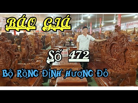 BÁO GIÁ Bộ Rồng Đỉnh Gỗ Hương Lào 12 Món |Đồ Gỗ Trâm Anh| Số 472