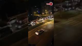 Samsun'da trafik magandaları yolu kapattı