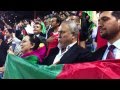 Afghans supporters singing the Afghan National anthem before the India-Afghanistan Final Match