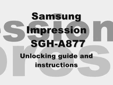 How to Unlock Samsung Impression SGH-A877 Instructions for At&t ATT Cingular Sim free Code Duration: 2:42. Total Views: 33,330 .