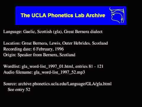 Gaelic, Scottish audio: gla_word-list_1997_52