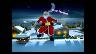 Cheerful Santa Claus Holding Jungle Bells in Dance Pose. 25047696