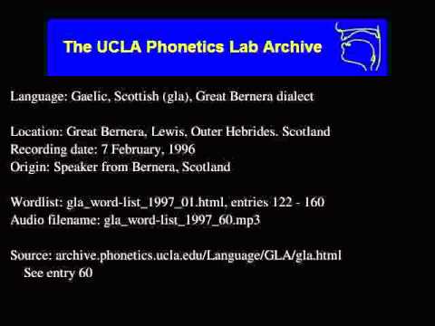 Gaelic, Scottish audio: gla_word-list_1997_60