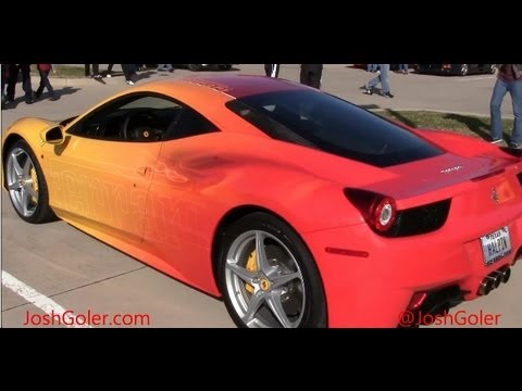 Wild Ferrari 458 Italia Custom Yellow and Red Graphics Package JoshGoler 