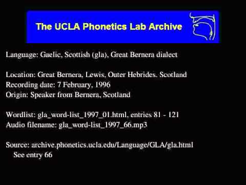 Gaelic, Scottish audio: gla_word-list_1997_66