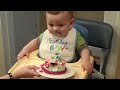 Baby Ben Eating Cake on his 1st Birthday