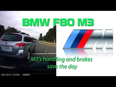 BMW M3 driver avoids accident with bad subaru outback driver