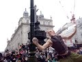 Best ! !! Street performer with glass orb, on Wedding day of Prince William, Piccadilly Circus