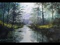 Watercolor painting tutorial  Misty Forest