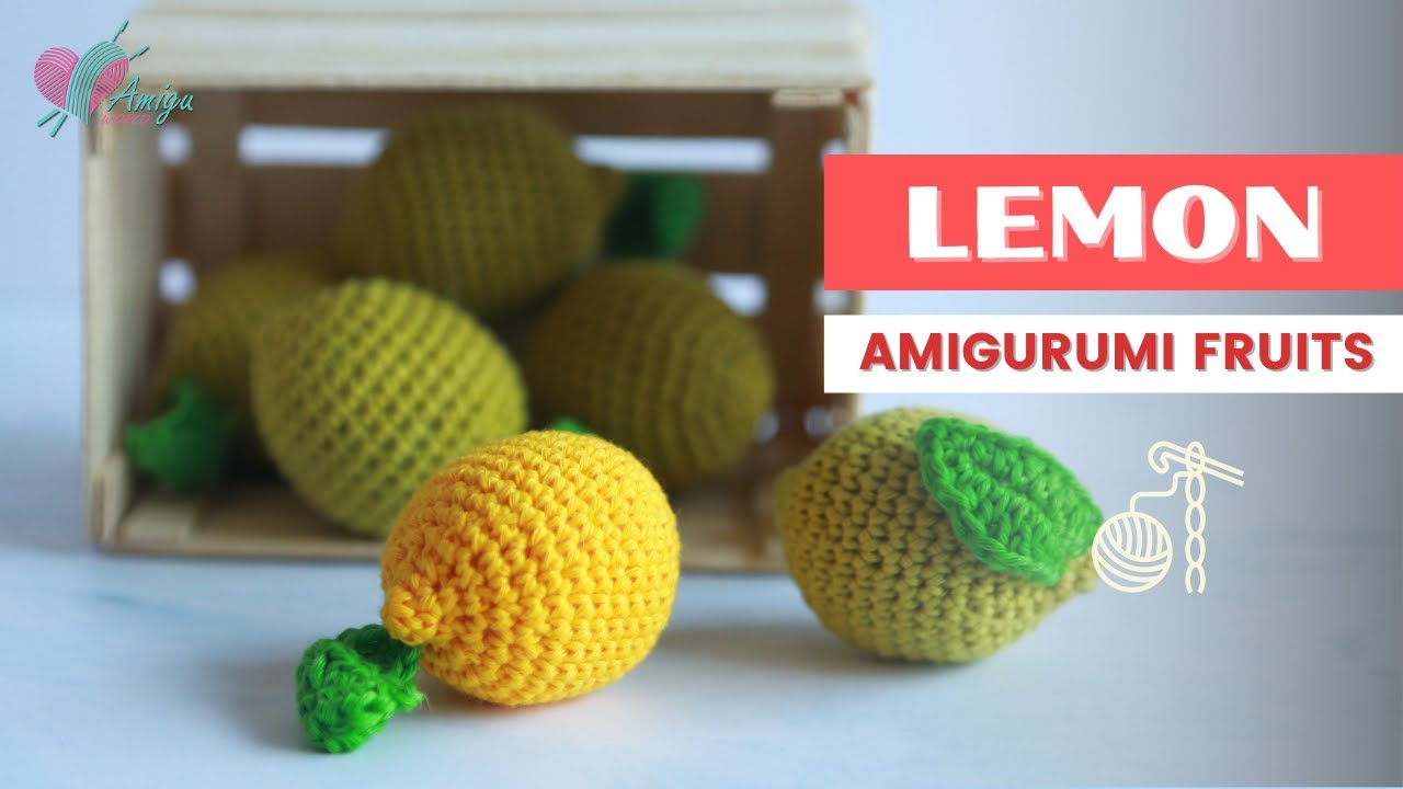 FREE Pattern – Crochet a LEMON amigurumi free easy pattern tutorial for beginner