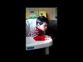 Funny Sleepy Baby on High Chair