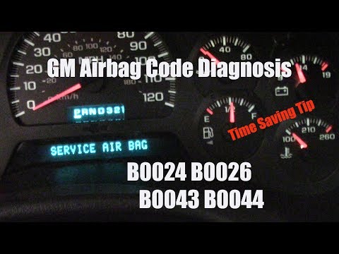 Chevy GMC Service Airbag Message Codes B0024 B0026 B0043 B0044