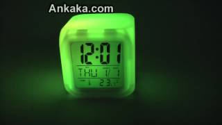 Changable Color Customize the pattern-228.Io the most volcanic body in the solar system Alarm Clock 7 LED Color Changing Wake Up Bedroom with Data and Temperature Display 