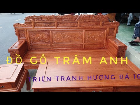 HÚT HỒN Bộ triện tranh đầu voi gỗ hương đá siêu đẹp (154)