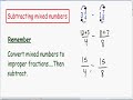 Subtracting mixed numbers