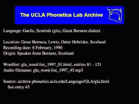 Gaelic, Scottish audio: gla_word-list_1997_45