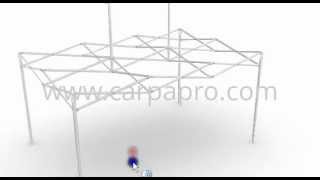 Carpas plegables CarpaPro® Basic HEX40 de 3x6 m - AZUL