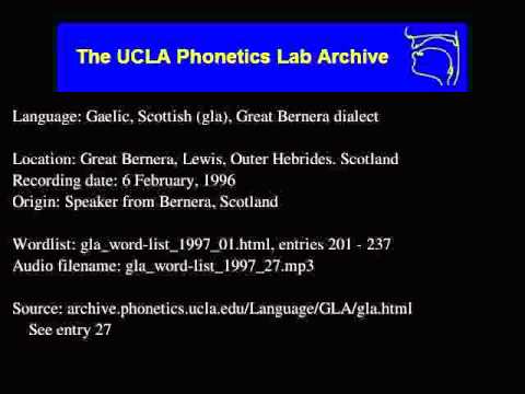 Gaelic, Scottish audio: gla_word-list_1997_27