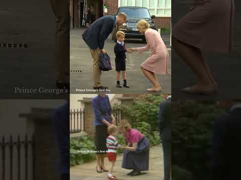 Prince George's first day vs Prince William's first day at school