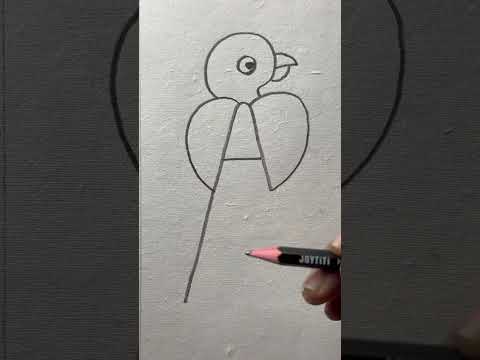 How to draw bird with A for beginners