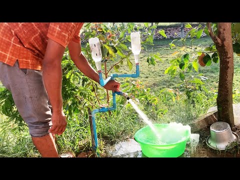 I turn PVC pipe into a water pump at home free no need electricity power #diy