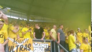 Willem II-Roda JC 2016 sfeer in uitvak met pyro