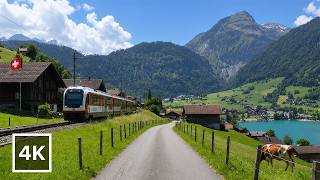 Driving Switzerland's Real-Life "Anime Town" 🇨🇭 | Lake Lungern 4K 60fps Real Sound