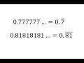 Simplifying Repeating Decimals