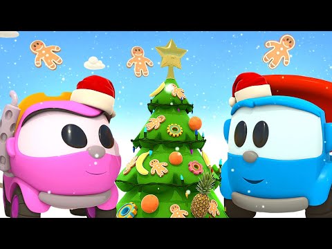 Robots destroyed the Christmas tree. Leo the truck and friends decorate a new Christmas tree.