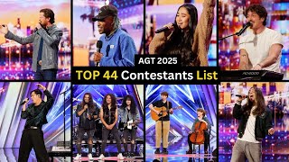 AGT 2025 Top 44 Contestants Names List Season 20 | America’s Got Talent