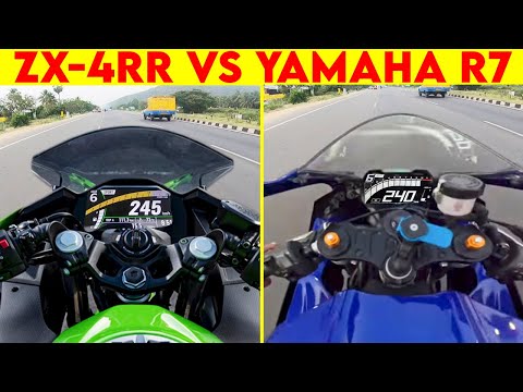 Kawasaki ZX-4RR VS YAMAHA R7 | 0 TO 250 | TOPSPEED CLOSE BATTLE !!!