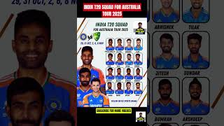 Bcci announced India t20 Squad for Australia tour 2025 #indiasquad2025 #ytshorts #shortsfeed #bcci
