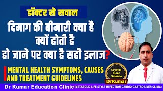दिमाग की बीमारी क्या है क्यों होती है हो जाने पर क्या है सही इलाज?//MENTAL HEALTH SYMPTOMS, CAUSES