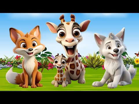 Animal Sounds Around Us: Fox, Giraffe, Wolf, Monkey, Elephant | Animal Moments