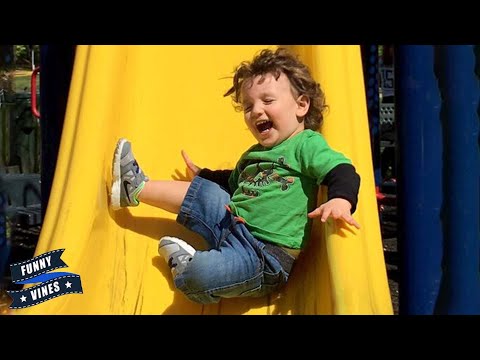 Try Not To Laugh - Baby Fails Off the SLIDE #4 | Funny Baby Outdoor | Funny Vines