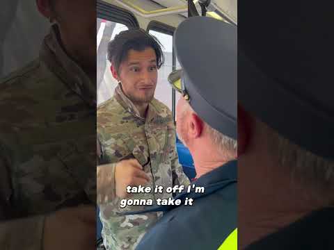 Rude man gets kicked off the bus for impersonating military #military #bus #shorts #explore #veteran