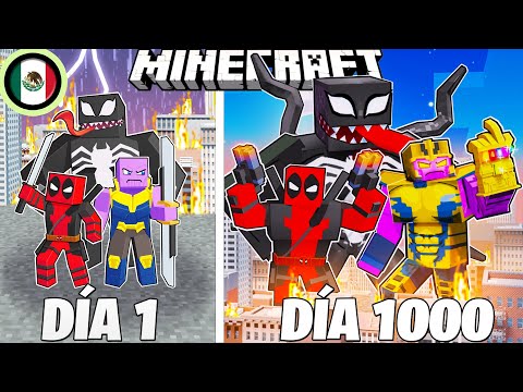 SOBREVIVÍ 1000 DÍAS como SÚPER VILLANOS en MINECRAFT HARDCORE!