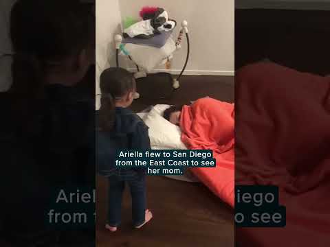 Little girl flies across country to surprise mom | Militarykind #Shorts