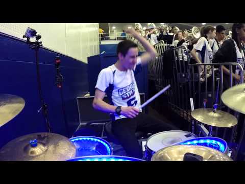 Live Drumming - GSU Basketball Band 2015 - Sold Out Crowd! GSU Sun Belt Champs!