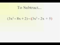 Polynomial Operations and Combining Like Terms